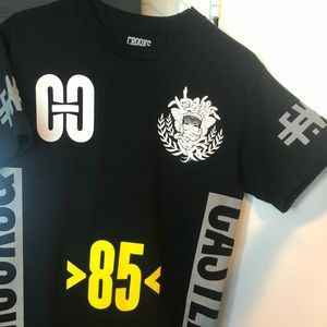 Crooks n castles yellow and black tee